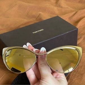 tom ford nastasya gold cat eye sunglasses
